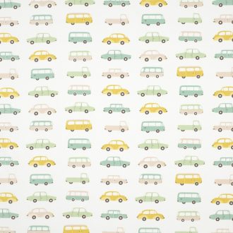   Casadeco Happy Dreams 82237215 ALL OVER VINTAGE CARS VERT dekoranyag