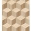 Rasch SALSA 833737 Geometrikus Grafikus háromdimenziós fakockák világosbézs és barna árnyalatok tapéta