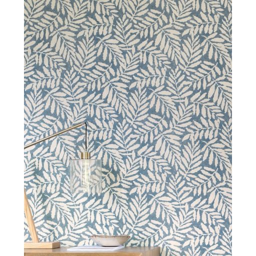 Casadeco Natura 83756323 SUMMER Natur Kecses levélmintázat "egy pillanat a nyárból" krémszürke kék tapéta