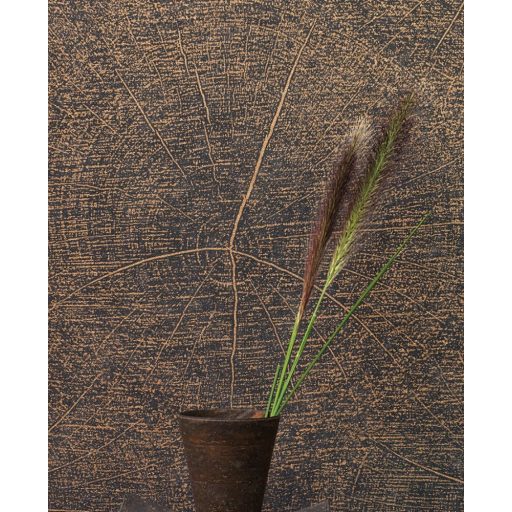 Casadeco Natura 83769414  WINTER Natur fatest évgyűrűi repedései sötétbarna/antracit rézszín fémes mintarajzolat tapéta