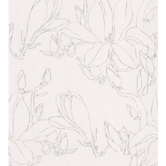   Casadeco Idylle 83821210 MAGNOLIA BEIGE virágos stilizált magnólia gyöngyházfehér bézs szürke tapéta