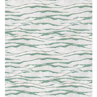  Casadeco Idylle 83837505  EMMA VERT Natur az óceán hullámai festői megjelenítés szürkésfehér zöld arany csillogó részletekkel tapéta