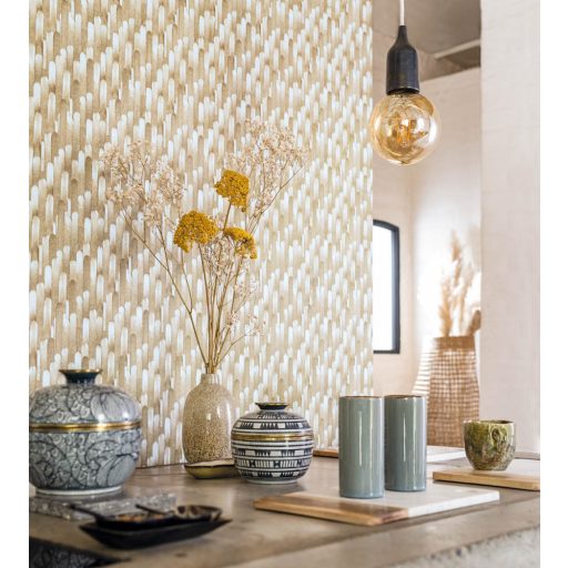 Casadeco Idylle 838512320  OCELLE MORDORE Natur festői fa hatású minta fehér barna aranybarna tapéta