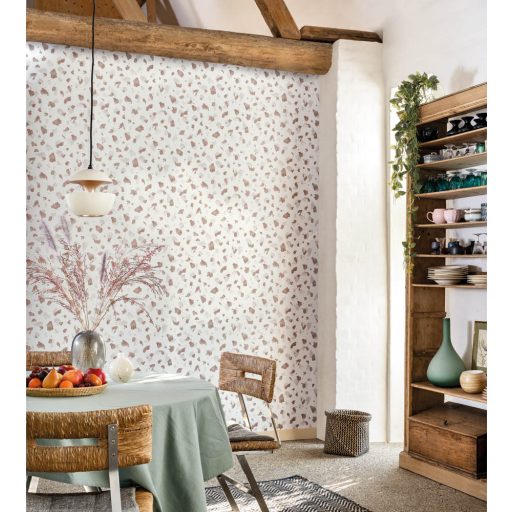 Casadeco Idylle 83862313 ONYX ARGENT/OR Natur művészi ábrázolású kőfal fehér fémes ezüst és arany tapéta