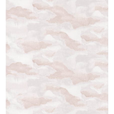 Casadeco Idylle 83874104  NUBIA ROSE NUDE Natur festői lebegő felhők fehér halvány szürke rózsaszín tapéta