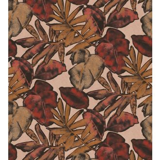   Casadeco Natura 83928361 PANORAMIQUE NAPO Natur Esőerdő stilizált lombozata bézs barna vörös antracit falpanel