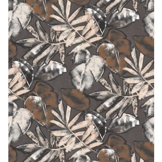   Casadeco Natura 83929360 PANORAMIQUE NAPO Natur Esőerdő stilizált lombozata fehér bézs barna antracit falpanel