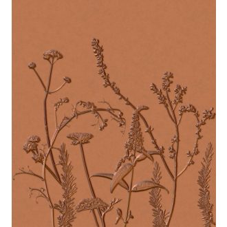   Casadeco Natura 83932485 PANORAMIQUE FIELD Natur Stilizált mezei virágok növények 3D teveszőrbarna barna bronz falpanel