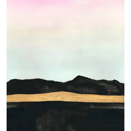 Casadeco Idylle 83952593 PANORAMIQUE AURORE Natur festői hegyvidék fekete arany pasztell kék rózsaszín falpanel