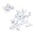 Casadeco Idylle 83960165 PANORAMIQUE BLUE NOIR Natur stilizált festői virágok fehér sötétkék falpanel