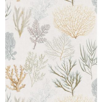   Casadeco Rivage 83972127 CORAIL Natur Különböző korallfajták megjelenítése törtfehér aranysárga kék szürke zöld tapéta