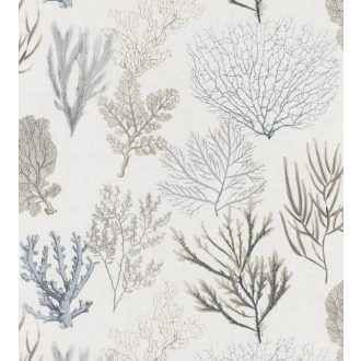   Casadeco Rivage 83979122  CORAIL Natur Különböző korallfajták megjelenítése törtfehér bézs kék szürke antracit tapéta