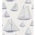 Casadeco Rivage 84026131 ARMADA Natur Grafikus Stilizált vitorlásflotta mint egy műszaki vázlat törtfehér tengerészkék tapéta