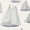 Casadeco Rivage 84246104 TISSU ARMADA Natur Grafikus stilizált vitorlásflotta mint egy műszaki vázlat törtfehér tengerészkék dekoranyag