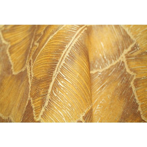 Casadeco Cuba 84322318 SELVA JAUNE Natur texturázott trópusi levelek meleg aranysárga barna csillogó fémes fény tapéta