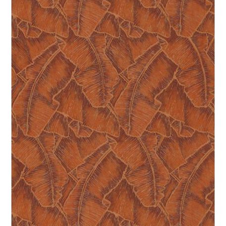 Casadeco Cuba 84323328 SELVA ORANGE Natur texturázott trópusi levelek meleg narancs csillogó fémes fény tapéta