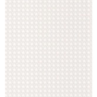   Casadeco Cuba 84340033 PAJA BLANC  Natur geometrikus kosárfonat minta fehér csillogó fémes fény tapéta