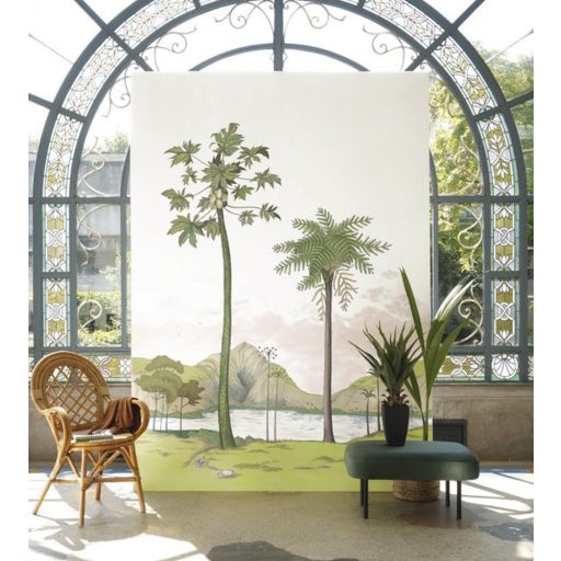 Casadeco Cuba 84377454 PANORAMIQUE LAGUNA VERT festői trópusi lagúna fehér zöld szines falpanel