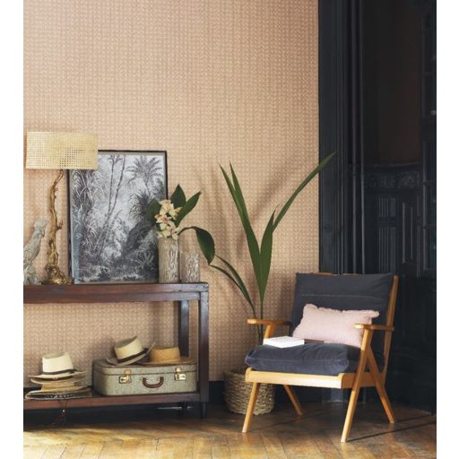 Casadeco Cuba 84341210 PAJA SABLE  Natur geometrikus kosárfonat minta homokszín/bézs csillogó fémes fény tapéta