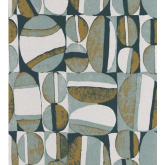   Casadeco Nangara NANG84387335 ANANGU BLUE/VERT/EMERAUDE Etno Natur festett sziklák kék zöld smaragd fehér tapéta
