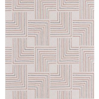   Casadeco Nangara NANG84390534 TINGARI NOIR et BLANC Grafikus pont és vonalmintázat szürkésfehár fekete fémes rézszín tapéta