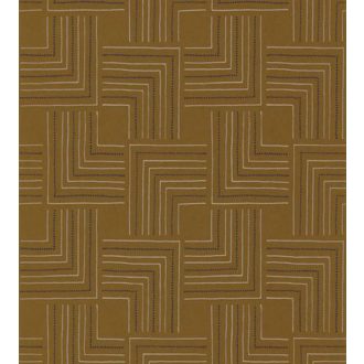   Casadeco Nangara NANG84392411 TINGARI CAMEL Grafikus pont és vonalmintázat teveszőrbarna fémes szürke kék tapéta