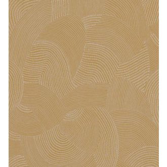   Casadeco Nangara NANG84412315 TJALA JAUNE MOUTARDE Grafikus ősi kavargó etno minta szürkésfehér mustársárga tapéta