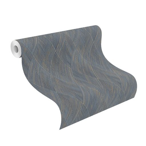 Játékos geometria - nagyszerű grafikai design 3D rombuszok kék szürke fekete arany elegáns csillogás tapéta