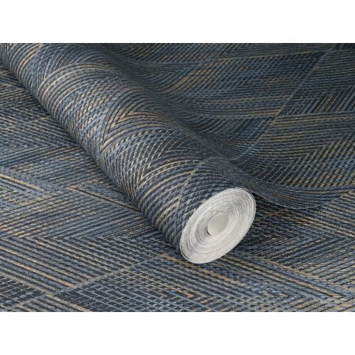 Játékos geometria - nagyszerű grafikai design 3D rombuszok kék szürke fekete arany elegáns csillogás tapéta