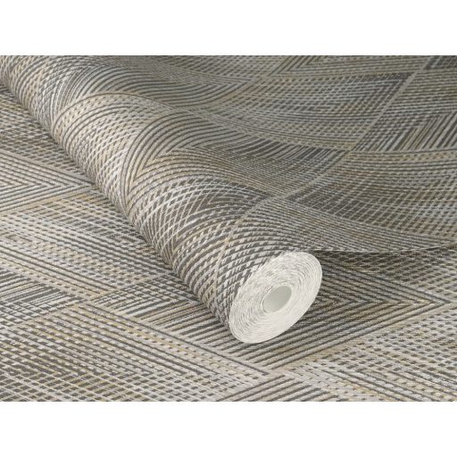 Játékos geometria - nagyszerű grafikai design 3D rombuszok szürke ezüst fekete arany elegáns csillogás tapéta