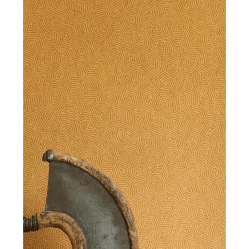 Casadeco Nangara NANG84422426 ULURU JAUNE MOUTARDE Geometrikus etno "kavargó" kőminta mustársárga tapéta
