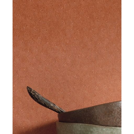 Casadeco Nangara NANG84423225 ULURU ORANGE Geometrikus etno "kavargó" kőminta narancs rézszín fémes fény tapéta