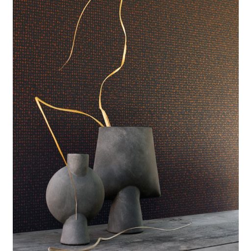 Casadeco Nangara NANG84433418  NAMAGDI CUIVRE et NOIR festett pöttyös minta fekete meleg rézszín tapéta