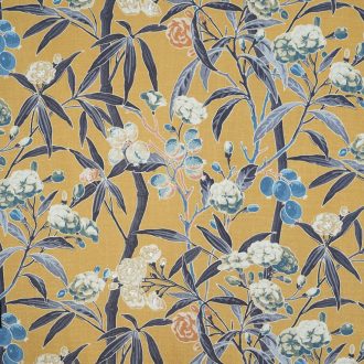   Casadeco Cuba 84462484 TISSU HABANA JAUNE sárga kék fekete textil 