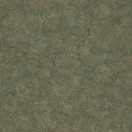 84517323 FOSSILIUM VERT Natur őskori növényi kövület telt zöld fémes arany tapéta