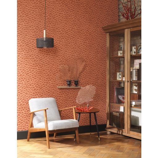 84528328 SQUAMAE ROUGE Natur texturált struktúrminta meleg vörösesbarna/terra tapéta