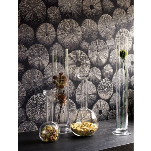 ACHINOS NOIR Natur mélytengeri világ tengeri sünök fekete szürke fémes ezüst  tapéta