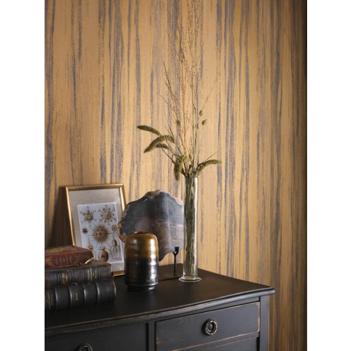 STRATUM JAUNE Natur texturált rétegzett sziklafelület meleg sárga barna árnyalatok tapéta