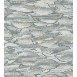 OCEANUM VERT Natur óceán hullámai zöld árnyalatok aranysárga fémes csillogó tapéta