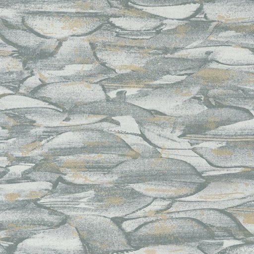 OCEANUM VERT Natur óceán hullámai zöld árnyalatok aranysárga fémes csillogó tapéta