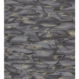 OCEANUM NOIR  Natur óceán hullámai sötétszürke fekete aranysárga fémes csillogó tapéta