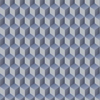   Casadeco Perception RYTHM 86476515 Kubizmus és Elegancia Geometrikus háromdimenziós minta tintakék árnyalatok tapéta