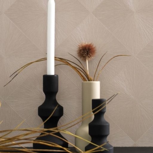 Casadeco Utopia 85131516 PERCEPTION TAUPE Geometrikus origometszésű rombuszok szürkésbarna tapéta