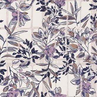   Casadeco Jardins Suspendus 85235174 CAMELIA Natur a Camelia üvegház pompás virágai krémfehér bézs sötétkék lila bronz tapéta