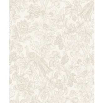   Casadeco Delicacy 85361274 FEATHER Organikus mozgalmas életkép/csendélet krémfehér bézs bézsarany irizáló mintafestés tapéta