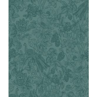   Casadeco Delicacy 85366461 FEATHER Organikus mozgalmas életkép/csendélet türkiz fekete irizáló mintafestés tapéta