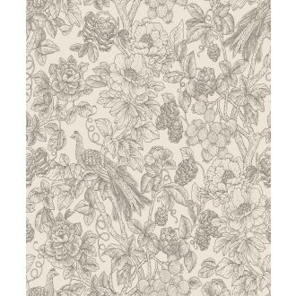   Casadeco Delicacy 85369348 FEATHER Organikus mozgalmas életkép/csendélet szürkésfehér sötétszürke irizáló mintafestés tapéta