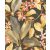 Casadeco Delicacy 85382347 BIRDSONG Natur Énekesmadarak egzotikus leveleken antracit sárga korallpiros narancs tapéta