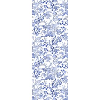   Casadeco Delicacy 85426148 POTTERY Etno fazekas remekművek organikus mintával fehér kék digitális falpanel