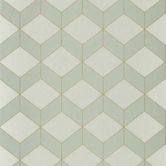   Casadeco 1930, 85687101  METRO Geometrikus 3D hatású síkidomok mandulazöld arany fénylő mintarajzolat tapéta